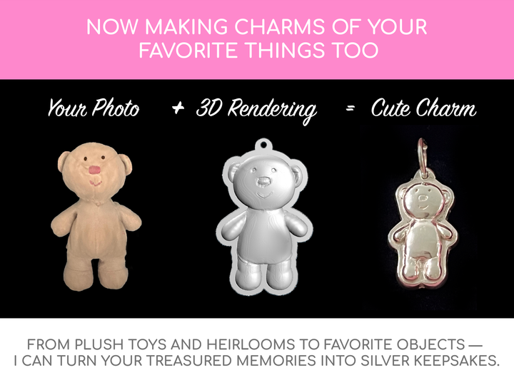 Create Your Own Custom Sterling Silver Photo Charm  • Handmade Pet or Memorial Pendant