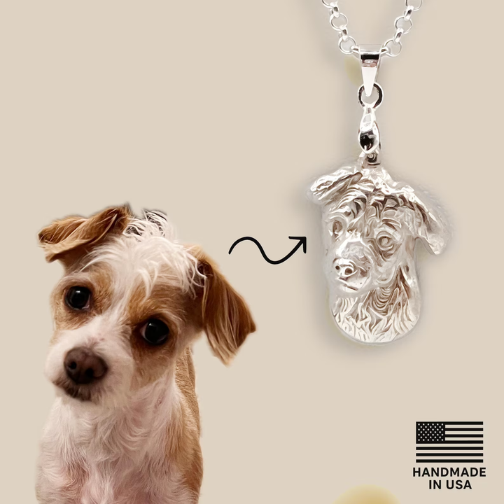 Close up dog pendant