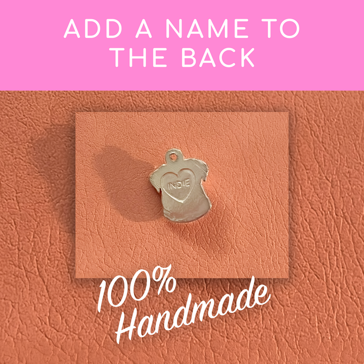 Add a name to the back of the sterling silver charm